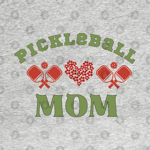 PICKLEBALL MAMA, HEART BALL AND PADDLE , cute for moms by KIRBY-Z Studio